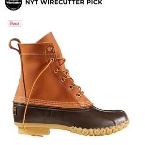 L.L. Bean Two-Tone Brown and Tan Leather Duck Boots